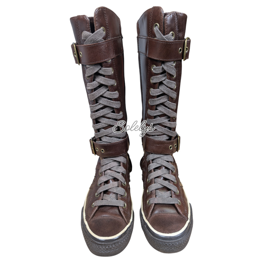 Converse 2007 Star 70 XXHI Brown Leather Calf Knee High Sneaker Boot 8.5 RARE